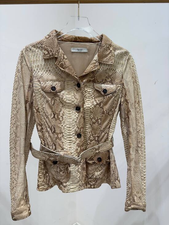 Prada Jackets & Blazers - Prada Python Belted Jacket S/S 2004 Runway Sz.M